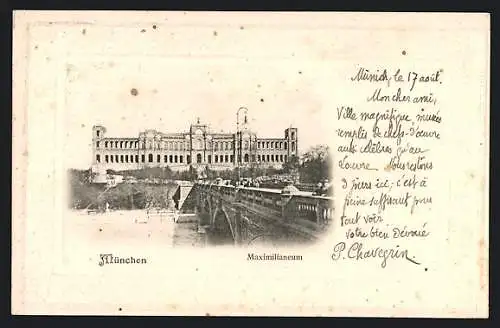 AK München, Brücke am Maximilianeum