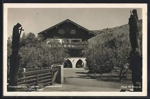 AK Oberammergau, Haus des Christusdarstellers Alois Leng