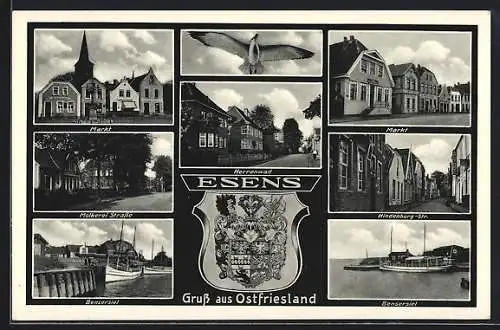 AK Esens /Ostfriesland, Molkerei-Strasse, Markt, Bensersiel