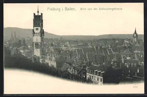 AK Freiburg / Breisgau, Blick von der Schlossbergstrasse