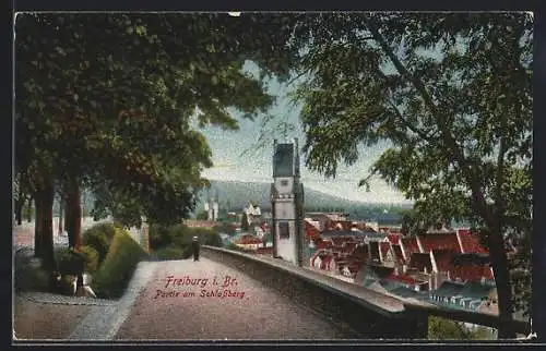 AK Freiburg i. Br., Partie am Schlossberg