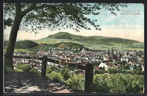 AK Freiburg i. B., Ortsansicht vom Schlossberg