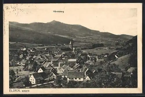 AK Elzach /Baden, Teilansicht mit Kirche und Hörnleberg