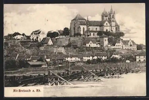 AK Alt-Breisach a. Rh., Teilansicht mit Kirche