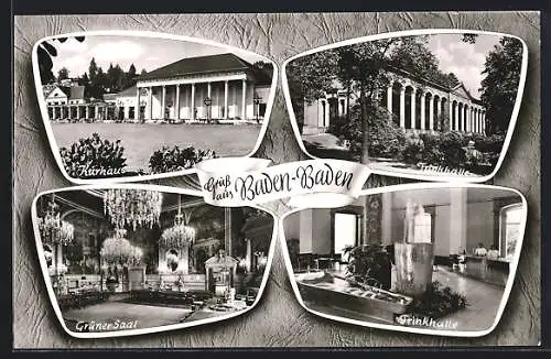 AK Baden-Baden, Kurhaus, Inneres Grüner Saal, Trinkhalle