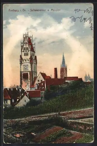 AK Freiburg i. Br., Schwabentor und Münster