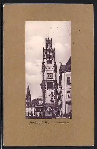 AK Freiburg i. Br., Strassenbahn am Schwabentor