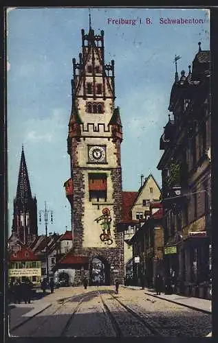 AK Freiburg i. B., Gasthaus zum Storchen, Schwabentor