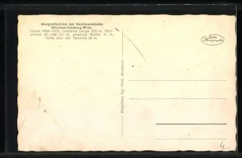 AK Seitenansicht der Mangfallbrücke der Reichsautobahn