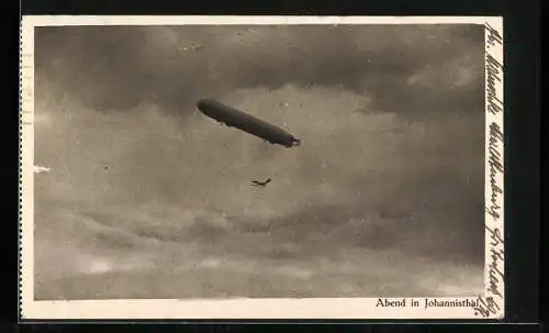 AK Johannisthal, Zeppelin am Abend