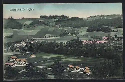 AK Lützelflüh, Ortsansicht aus der Vogelschau