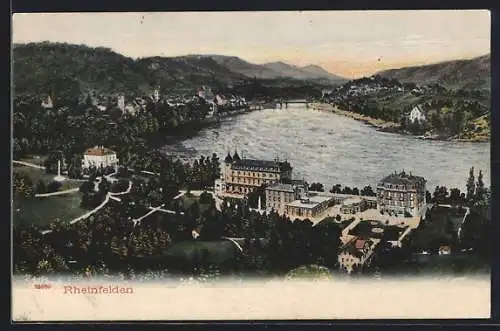 AK Rheinfelden, Ortsansicht mit Flusspartie