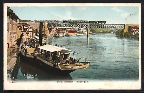 AK Schaffhausen, Dampfer am Rheinquai