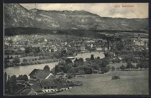 AK Solothurn, Stadtansicht mit Berglandschaft