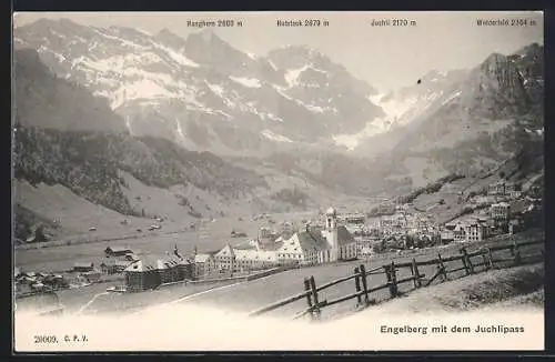 AK Engelberg, Ortsansicht mit dem Juchlipass