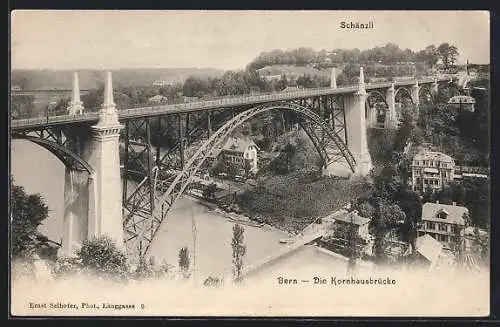 AK Bern, Die Kornhausbrücke, Schänzli