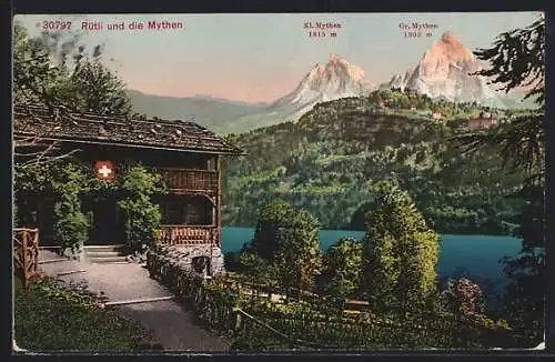 AK Rütli, Hütte mit Blick auf die Mythen