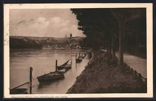 AK Schaffhausen, Uferpromenade am Rhein
