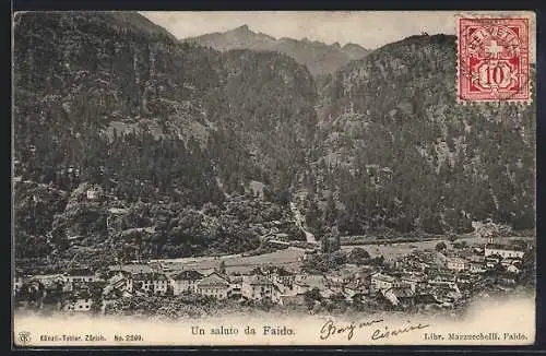 AK Faido, Teilansicht gegen Berghänge