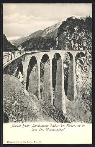 AK Filisur, Landwasser-Viaduct der Albula-Bahn
