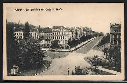 AK Aachen, Sandkaulplatz mit Crefelder Strasse