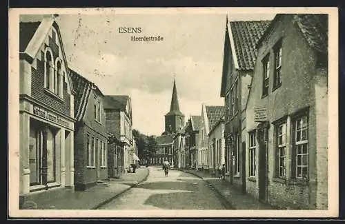 AK Esens, Heerdestrasse mit Geschäften