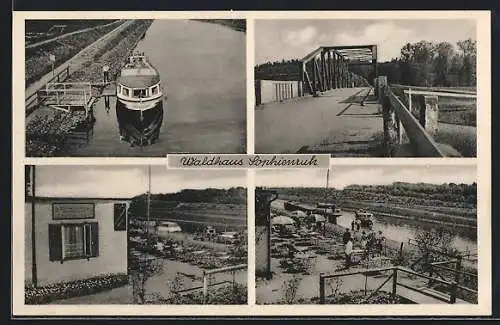 AK Sophiental, Waldhaus Sophienruh, Brücke