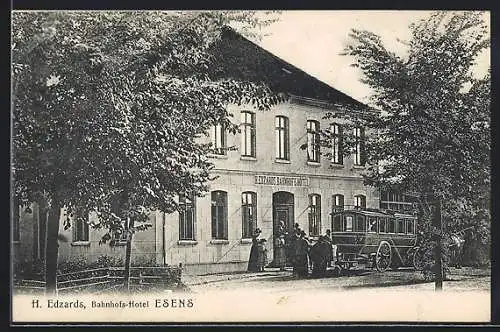 AK Esens, Bahnhofs-Hotel, Bes. H. Edzards