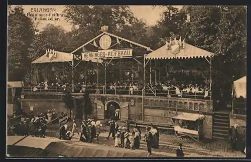AK Erlangen, Henninger-Reifbräu im Felsenkeller, Volksfest
