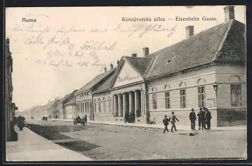 AK Ruma, Rathaus in der Eisenbahn Gasse