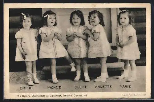 AK The Dionne Quintuplets at Callander, Kanadische Fünflinge