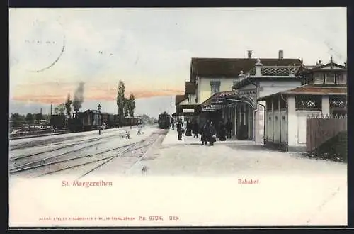 AK St. Margrethen, Bahnhof von der Gleisseite