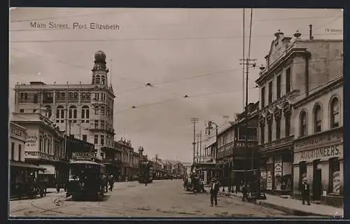 AK Port Elizabeth, Main Street, Strassenbahn