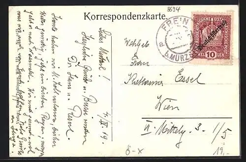 AK Frein /Steiermark, Gasthof, Kutsche am Eingang