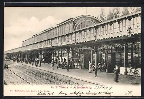 AK Johannesburg, Park Station, Bahnhof von der Gleisseite