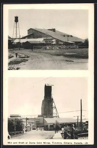 AK Timmins, Ontario, Mill and Shaft at Dome Gold Mines
