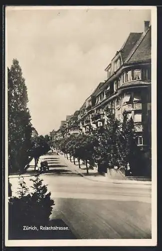 AK Zürich, Blick in die Rotachstrasse