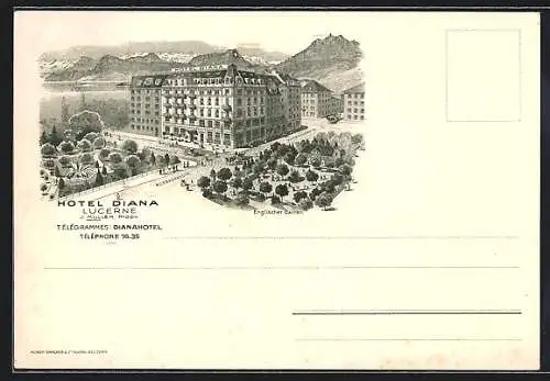 Lithographie Lucerne, Hotel Diana an der Murbacherstrasse