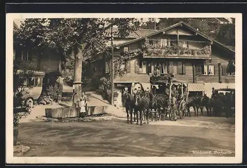 AK Wilderswil, Dorfpartie, Kutsche