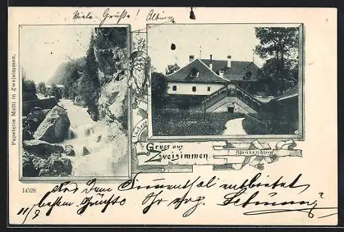 AK Zweisimmen, Blankenburg, Flusspartie