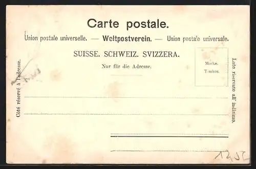 AK Burglauenen, Bahnstrecke, Strassenpartie mit Kutsche