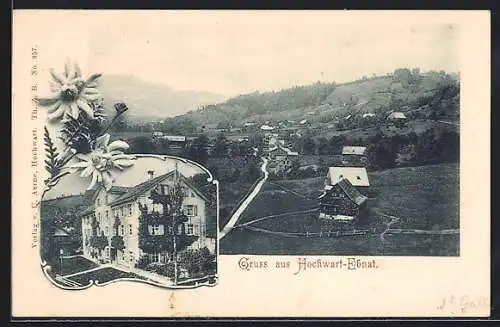 AK Hochwart-Ebnat, Villa mit Park, Ortsansicht