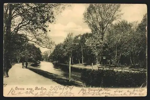 AK Berlin-Tiergarten, Anlagen im Park am Tiergarten-Ufer