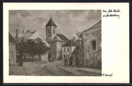 Künstler-AK Wien, Alte Kirche in Alt Ottakring