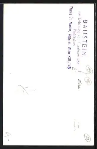 AK Wien, Aspern, Blick auf die Löwen Statue