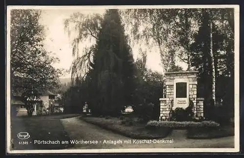 AK Pörtschach am Wörthersee, Anlagen mit Koschat-Denkmal