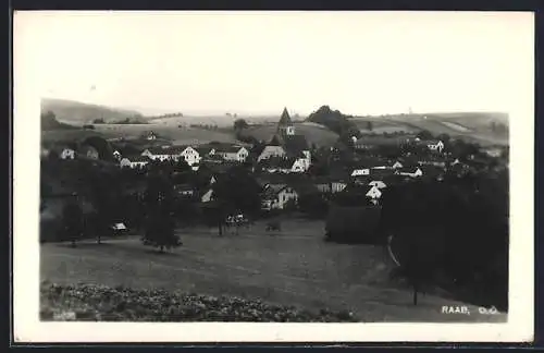 AK Raab /O. Ö., Teilansicht mit Kirche