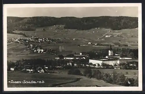 AK Aigen-Schlögl /O. Ö., Teilansicht mit Kloster