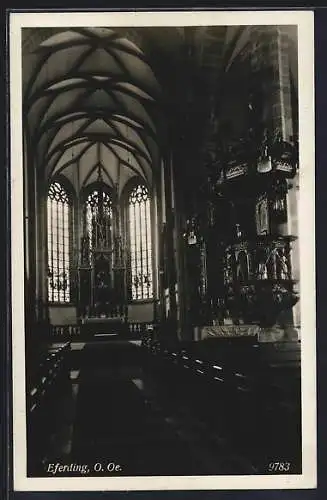 AK Eferding /O. Oe., Innenansicht der Kirche mit Altar