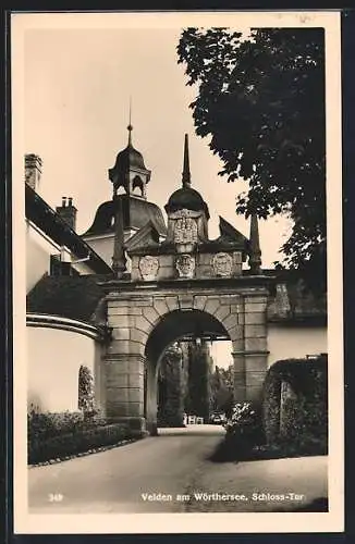 AK Velden am Wörthersee, Blick durch das Schloss-Tor